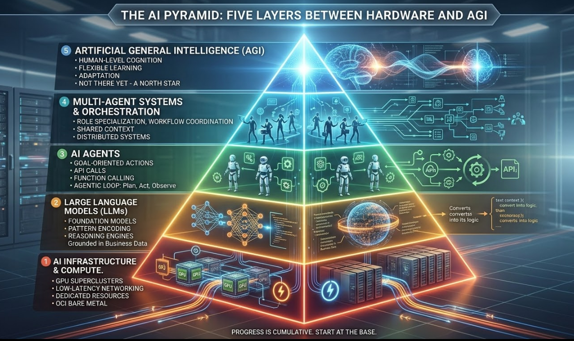 The AI Pyramid: Five layers from infrastructure to AGI